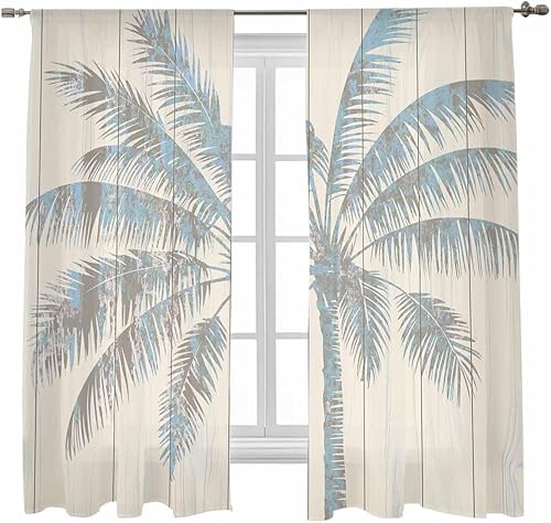 Miniatura 7 de Cortinas semitraslúcidas de 63 pulgadas de largo, con filtro de luz, bolsillo para cortinero, para sala de estar, dormitorio, 2 paneles