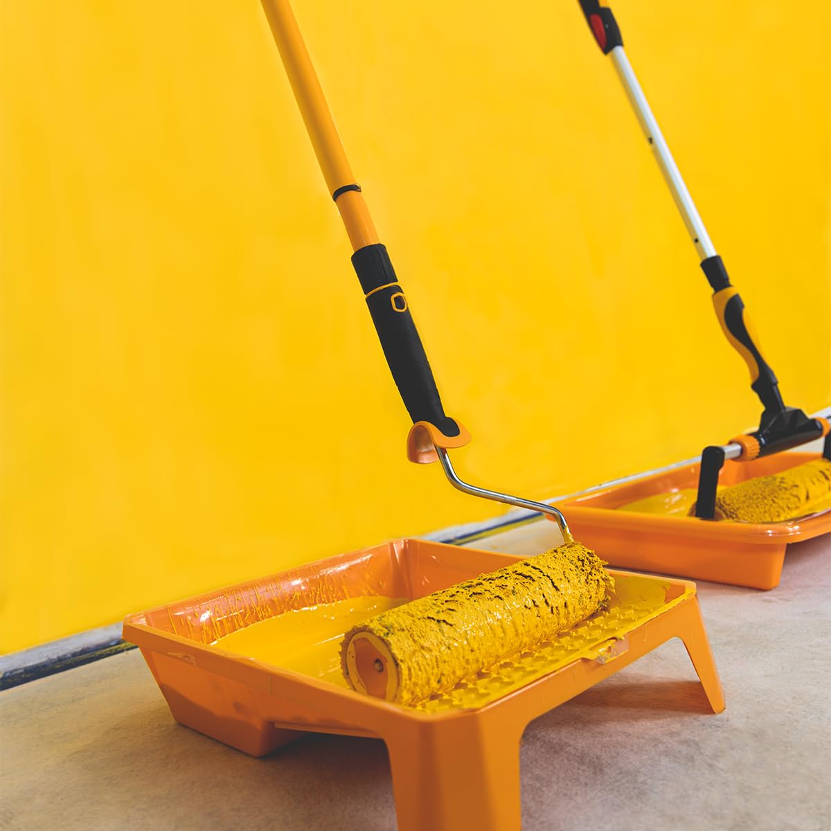 Hardy Working Tools 7 Tlg Malerset Speedy 40, 2x Farbwalze Groß 40 cm, 2x Farbroller Klein 10 cm, 1x Farbwanne 58 cm, 1x Teleskopstange-Maler 60 cm – 94 cm, 1x Malerkrepp 38 mm x 30 m