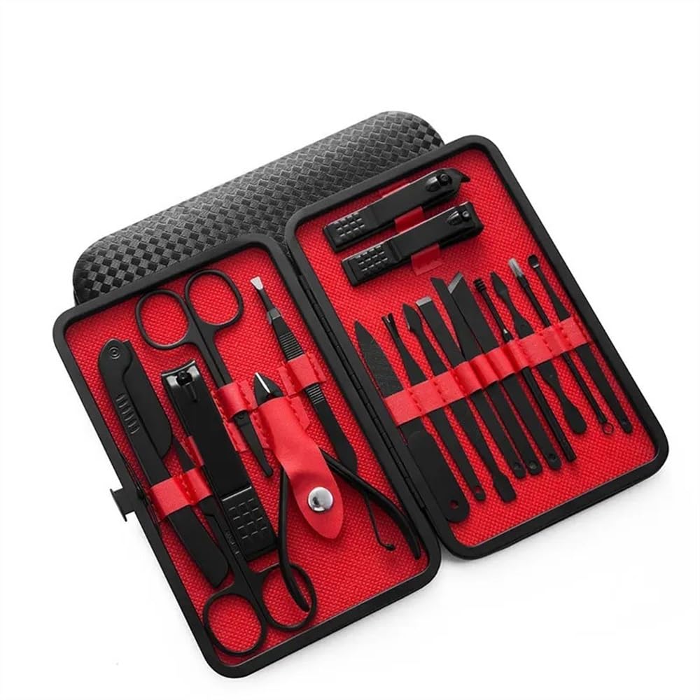 Zestaw do manicure, pedicure, 18-częściowy zestaw obcinaczy do paznokci, obcinacz do paznokci, narzędzie do pedicure, łopatka do ucha, obcinacz do paznokci, 18-częściowy zestaw, obcinacz do paznokci
