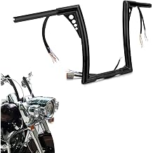 Wsays 12" Rise Pre-Wired Handlebar Compatible with Harley Sportster XL883 1200 Softail Fat Boy Dyna Low Rider Road King 1996-2006 Ape Bar Handlebar Gloss Black