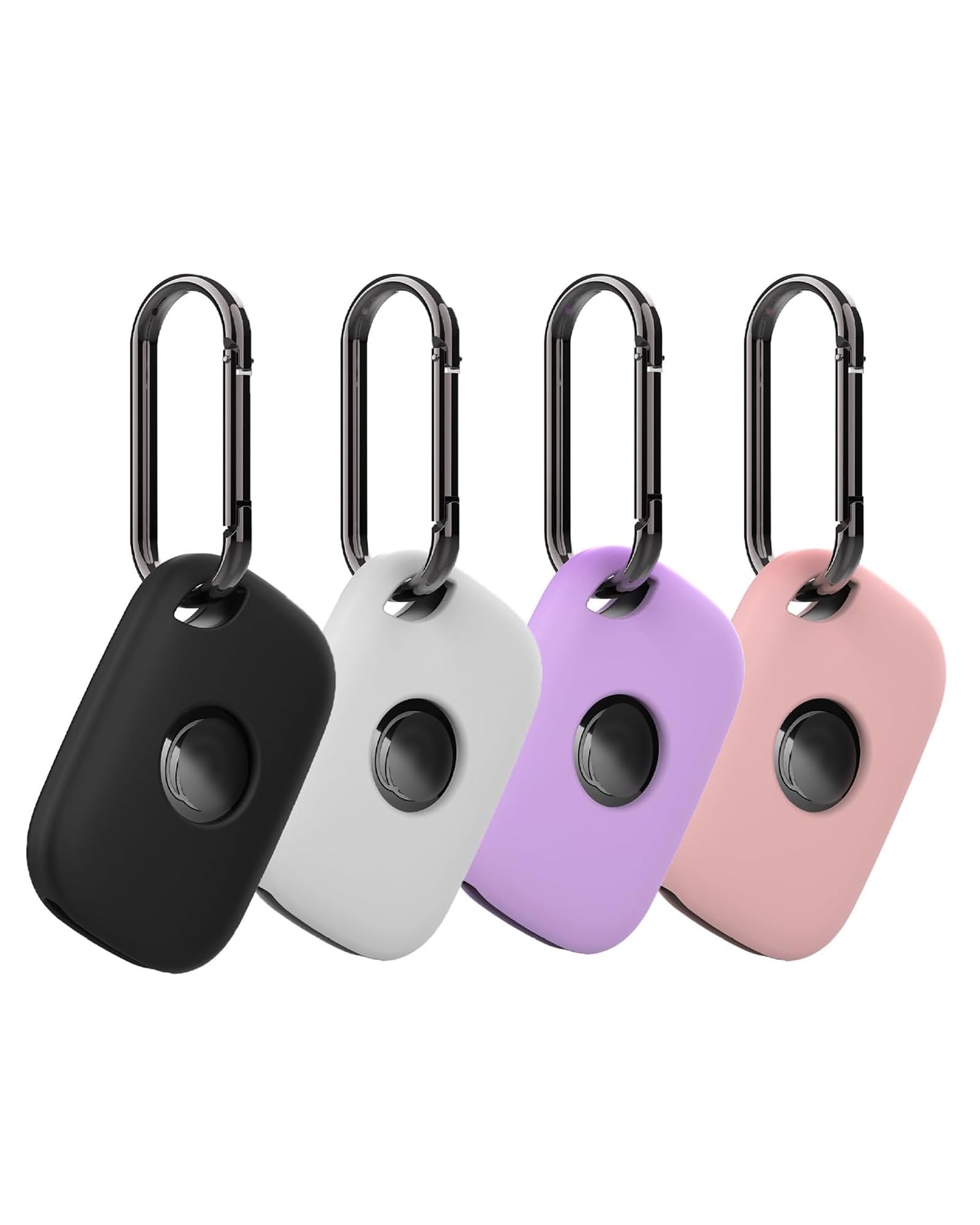 4 Pack Case for Tile by Life360 Pro (2024) Bluetooth Tracker,Soft Protective,Shockproof,BOVUGAC Silicone Case Cover with Keychain-Purple+Pink+Black+White