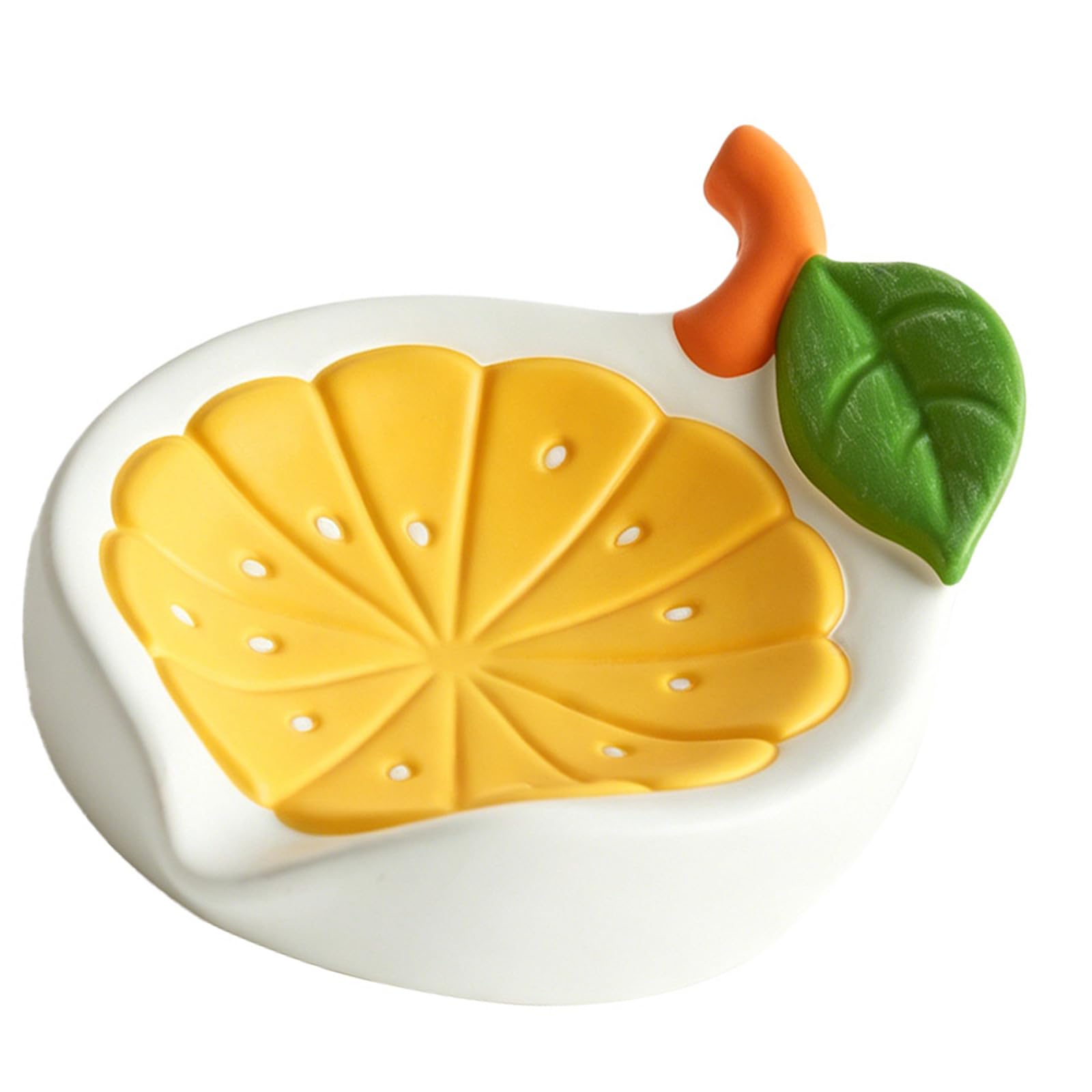Easy-Rinse Soap Saver Lemon Soap Tray in Resin, Bathroom Drain Tray for Sink Countertop with Decorative Citrus Shape and Vanity Appeal Holder Saver Rest Resin Bathroom Sink Vanity Countertop Guest
