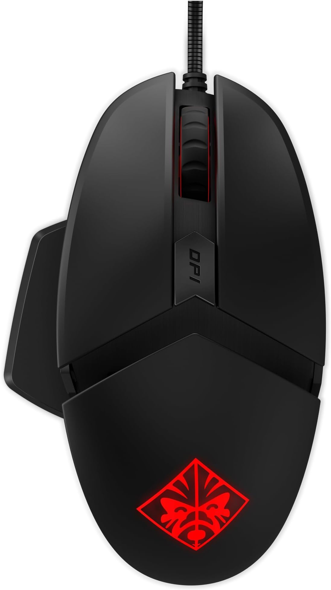 HP Omen Reactor Wired USB Gaming Mouse, Optical-Mechanical Switches, 0.2 ms Response Time, 16000 DPI Optical Sensor, Customizable Buttons, RGB LED, Metal Cable, Customizable Ergonomics ,Black,2VP02AA#ABL