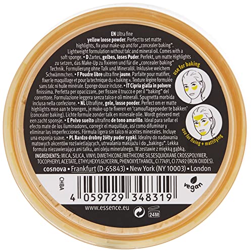 essence BANANA LOOSE POWDER Jaune matifiant, fixant, correcteur de couleur, translucide, mat, végétalien, sans huile, sans parfum, sans alcool, 2 paquet (6 g)