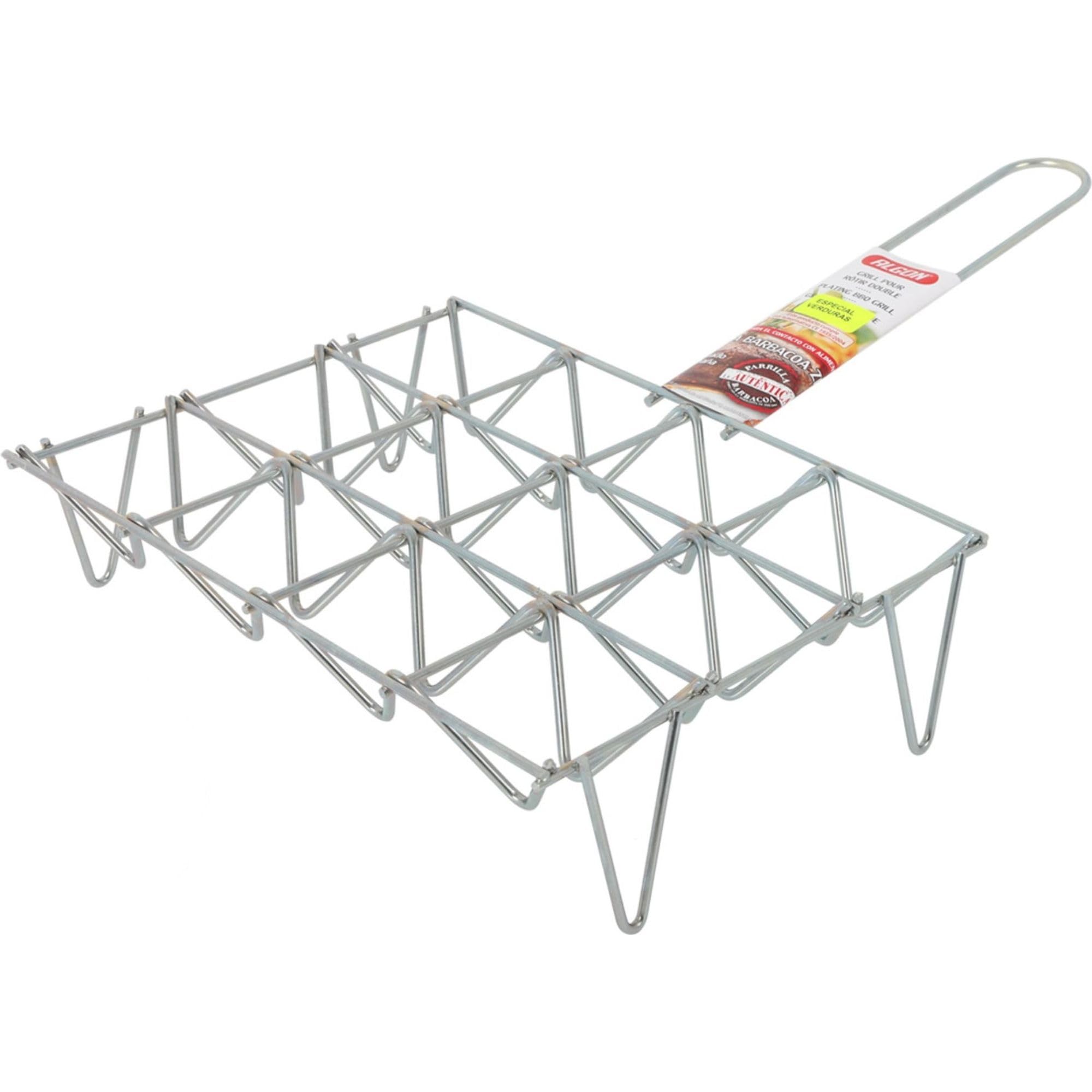 Algon | Parrilla Barbacoa 50x50 Grande Doble, Acero Inoxidable Zincado Gris Metalizado con Cierre de Seguridad - Parrilla Ideal para Asar Carnes y Verduras Resistente y Duradera para Exterior — view 15