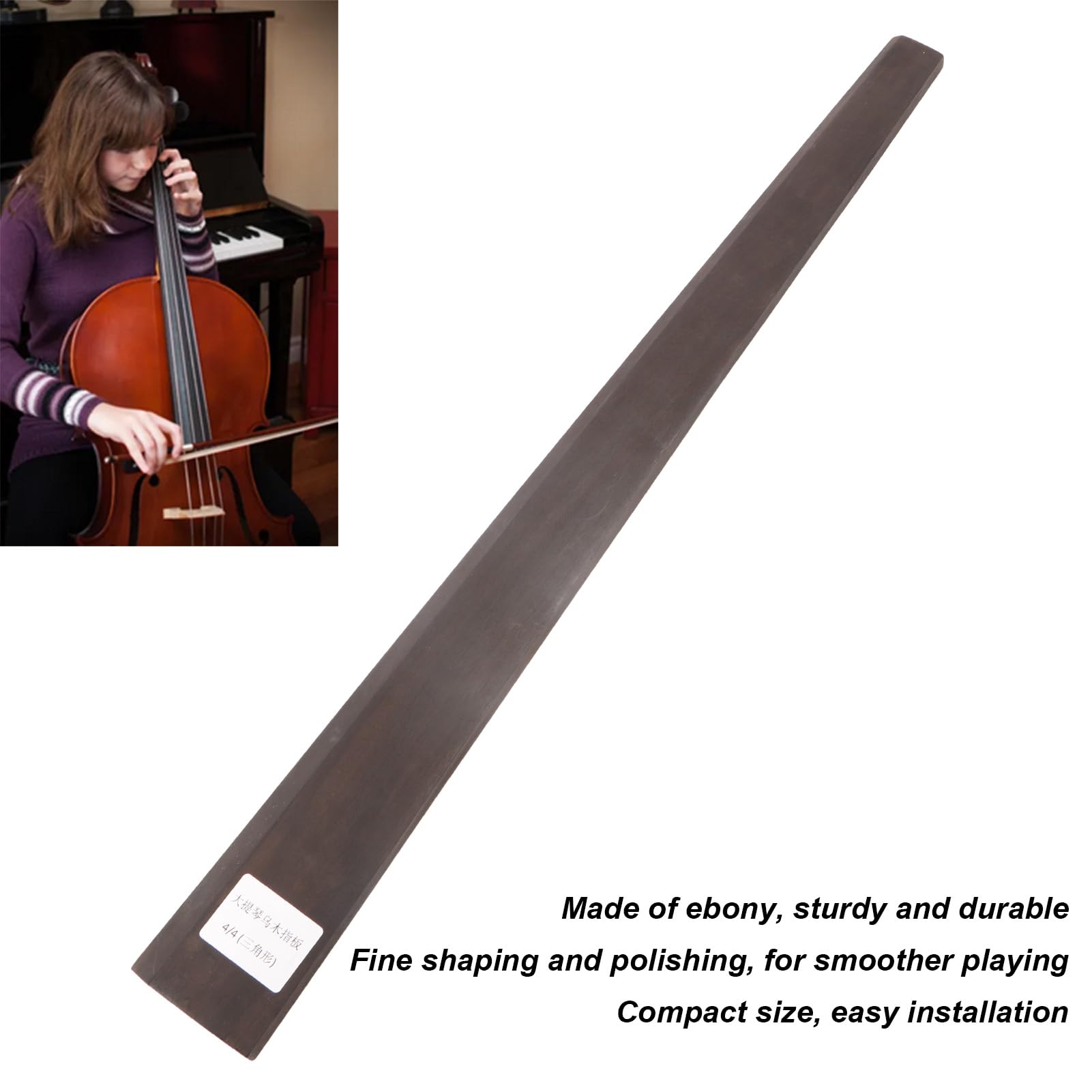 Amazon.co.jp: 4/4 チェロ指板、エボニーウッドチェロ指板交換