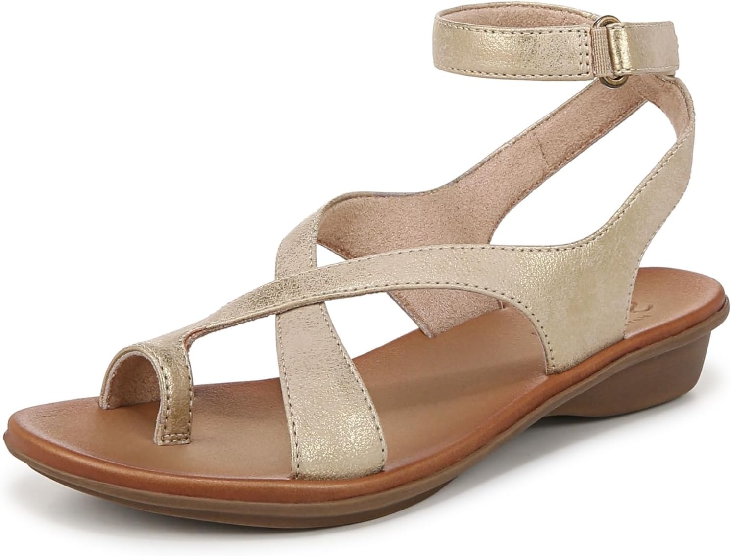 Naturalizer Women's Sivan Strappy Ankle Strap Flat Sandal