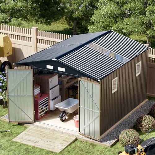 Breezz Outdoor Storage Shed 10 x 12ft. Utility Tool Shed Metal...