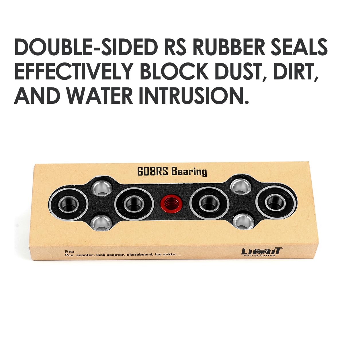Limit LMT608RS ABEC 9 Ensemble de roulements de précision compatibles avec la plupart des roues pour trottinettes et skateboards