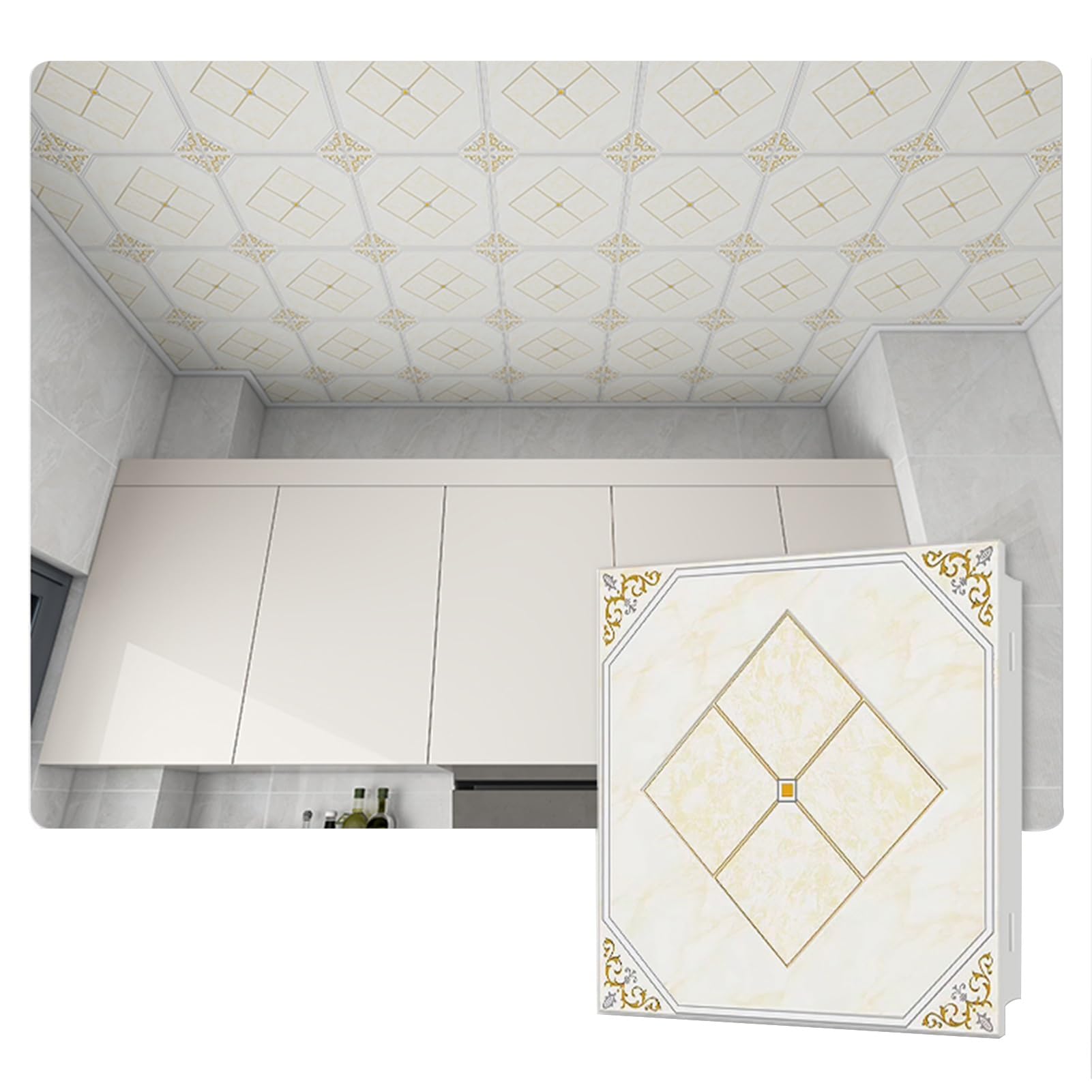 Paneles decorativos lavables de 30x30 cm para techos de baño