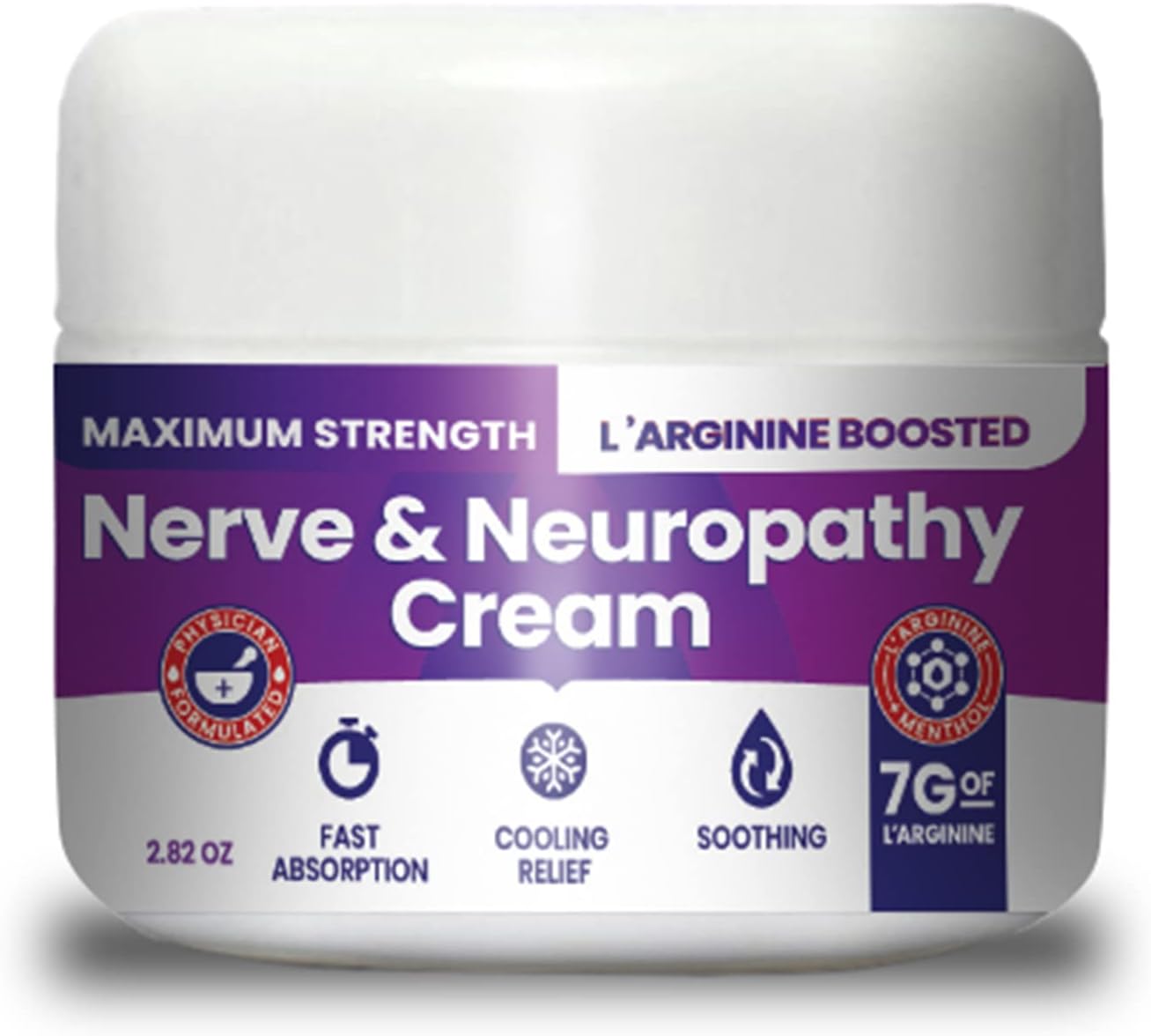 Nerve & Neuropathy Cream by NerveSpa - Maximum Strength Relief for Foot, Hands, Legs, Toes Includes 7grams of L’Arginine; Vitamin B6, Menthol, Aloe - improve blood circulation and Relieve pain -2.82oz