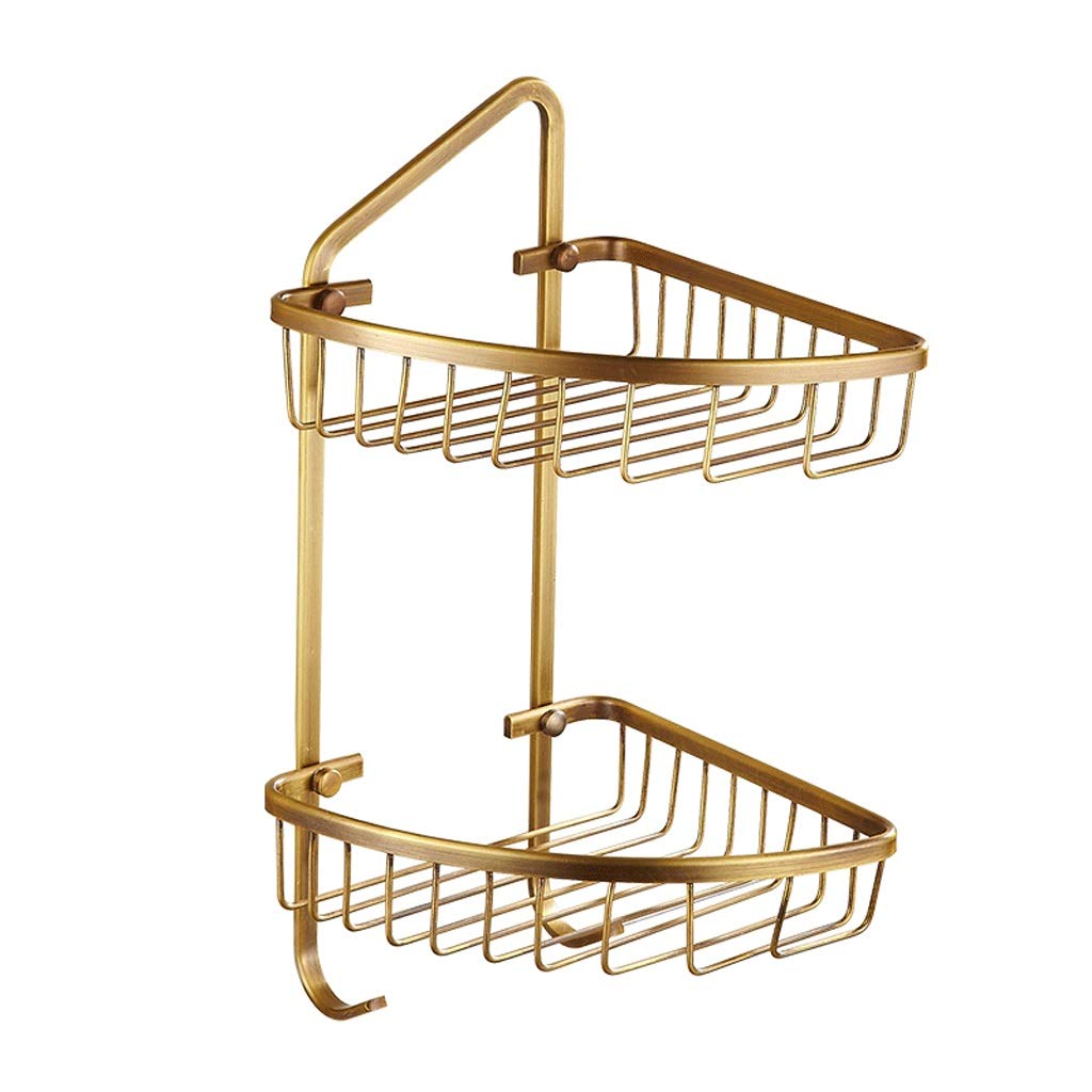 GFAZXDS Bathroom Shelves Bathroom Shower Corner Shelf Bath Caddy Adhesive Storage Organizer Basket Space Aluminum No Drilling 2
