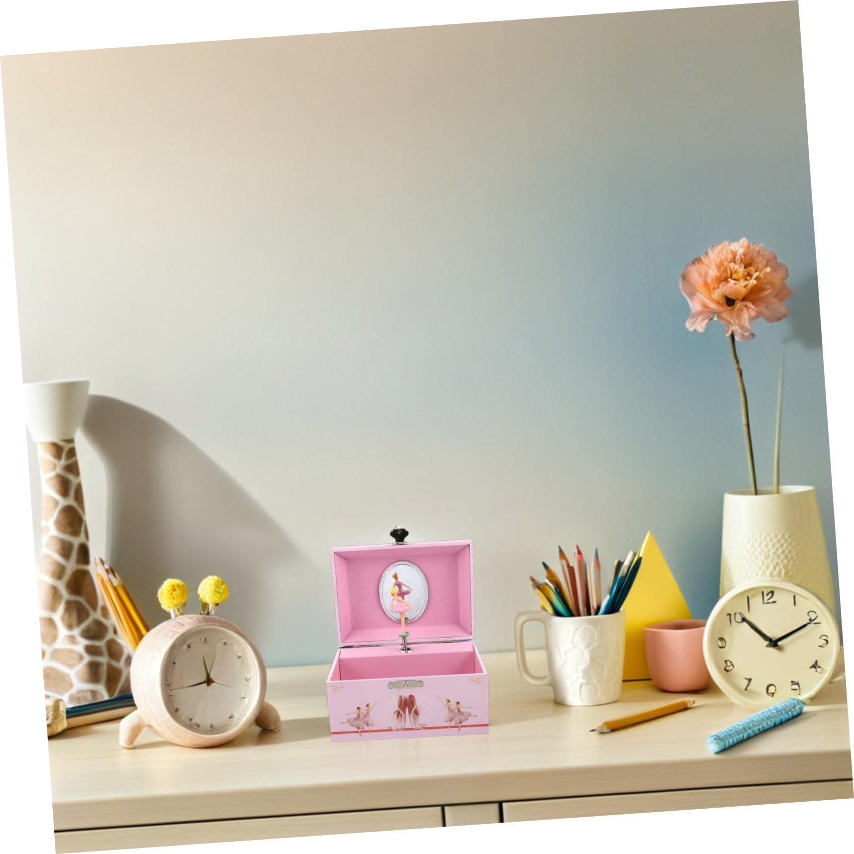 Joyero Musical Ballet para Niña 13 Cm Rosa con Bailarina Giratoria Caja de Música Decorativa Infantil Obsequio Cumpleaños