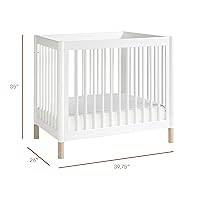 Vista 3 de Babyletto Gelato Mini cuna convertible 4 en 1 en color blanco y natural lavado, con certificado Greenguard Gold