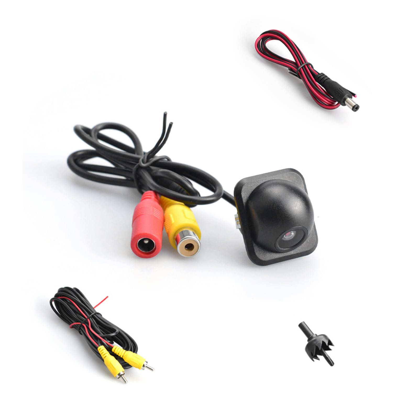 awlbedawlbed 1 PC Car Reversing Camera, 12V Small Straw Hat Anti-Seismic High-Definition Night Vision Camera with Cable, Decorative Modification Accessories, Suitable for Most Models (Black)