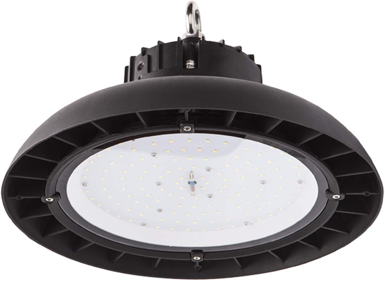 LEBRIGHT 150W LED High bay Lights UFO Commercial Lighting,19500LM,Daylight White 6000K,AC 100-240V 120 Beam Angle,IP65 Waterproof,SMD 2835 LED Industrial Chandelier Workshop Lighting [Energy Class A++] [Energy Class A++]