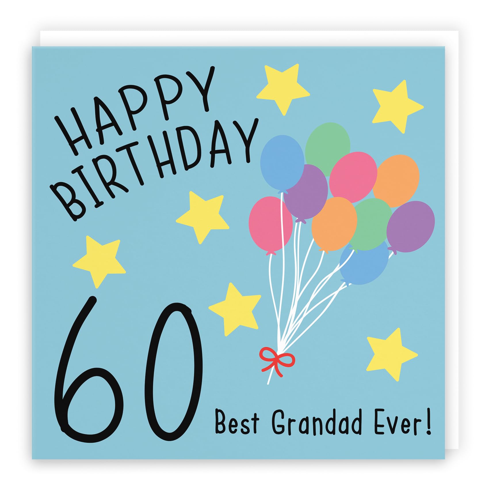 Hunts England - Large Grandad 60th Birthday Card - Happy Birthday - 60 Best Grandad Ever! - Original Collection - Large - 210 x 210 mm - Age 60