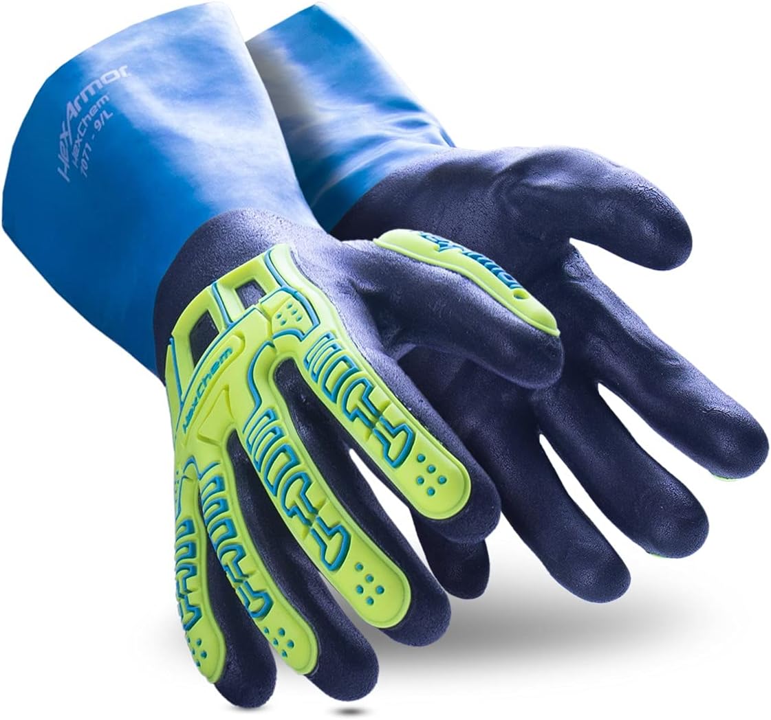 HexArmorChemical and Liquid Resistant Long Cuff Saftey Gloves | HexChem Series