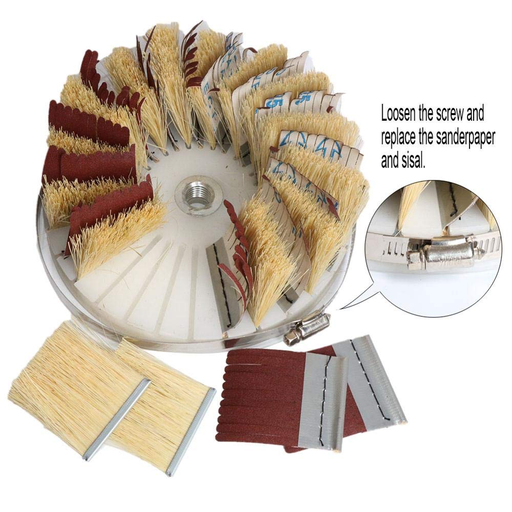 Cepillo de Pulido 1 PCS 7"M16 SSAL & Emery PELID CHEQUES DE Pulido DE POLIDO para Pulso para LA Superficie DE LA Superficie Curvada DE LA MUDAD (Color : 1pc Wheel Brush, Grit : 80)