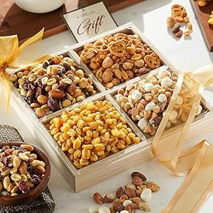 Broadway Basketeers Nuts Gift Basket Gourmet Nut Box Assortment for Men And Women, Healthy Snacking Gift Tray