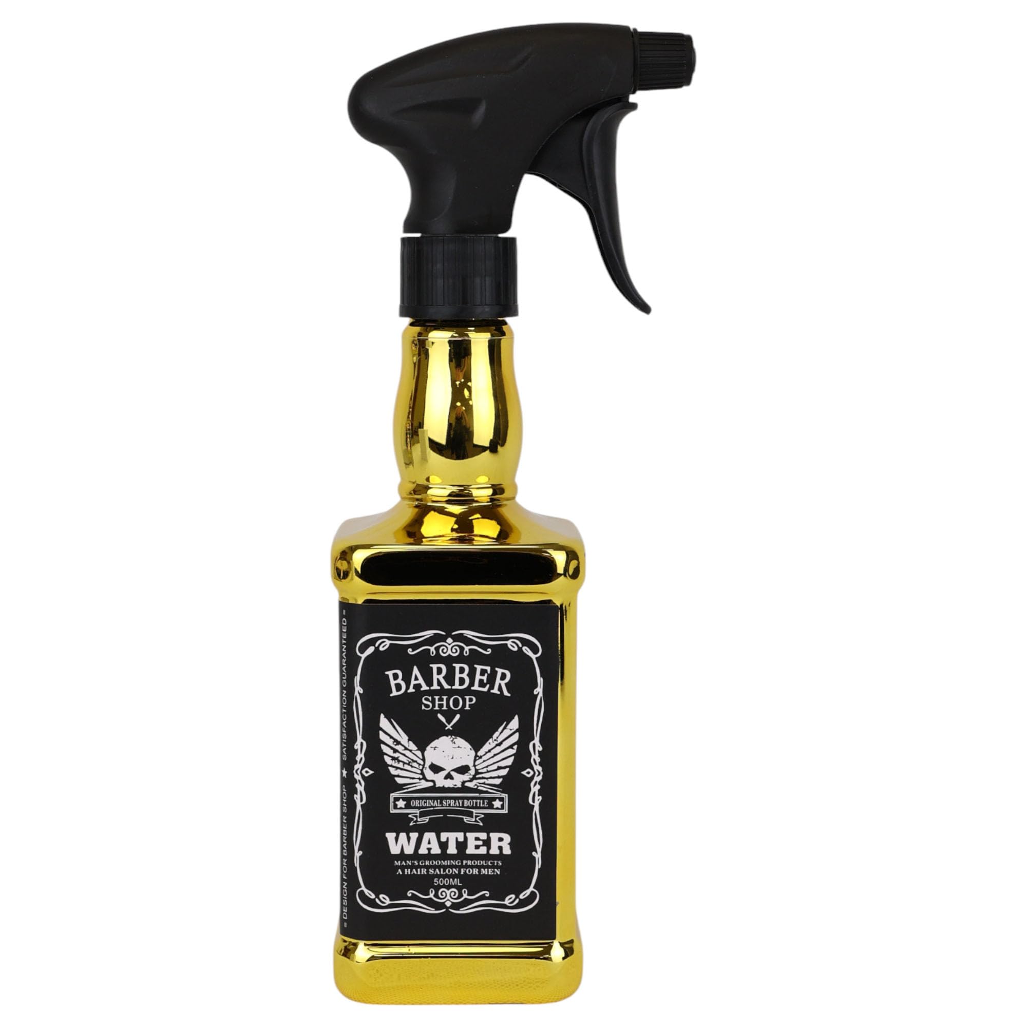 Eson Gold Hair Water Spray Bottle 500Ml, Whisky Style Spray Bottle For Hair, Mist Plant Mister, Barber Salon Hairdresser - Retro Stylish, Empty Refillable Sprayer For Cleaning (Gold)