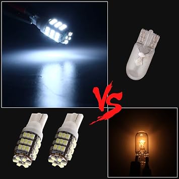 Grandview 194 168 921 W5W 3014 42-SMD LED Interior Lights Bulb Car Replacement Lights Truck License Plate Front Rear Sidemarker Light Dome Map LED Bulbs 12V DC 10-Pack