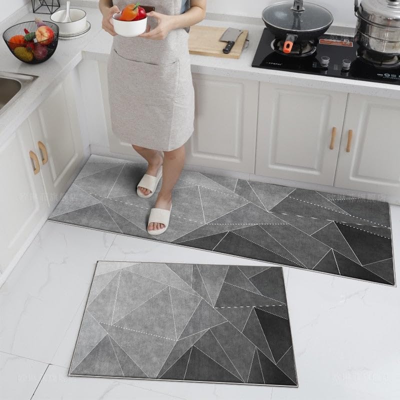 PRECHANA 2 Pcs Kitchen Mats, Waterproof Memory Foam Kitchen Rugs, Standing Desk Mat Floor Mats, Comfort Runner Rug Carpets for Kitchen Floor, Sink (120 * 40 cm, 40 * 60 cm) (B- Cloud) (B0D8FP9GMF) Amazon Price History, Amazon Price Tracker