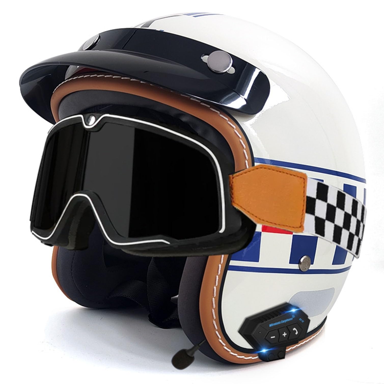 Casque jet moto bluetooth homologué XL pour scooter électrique