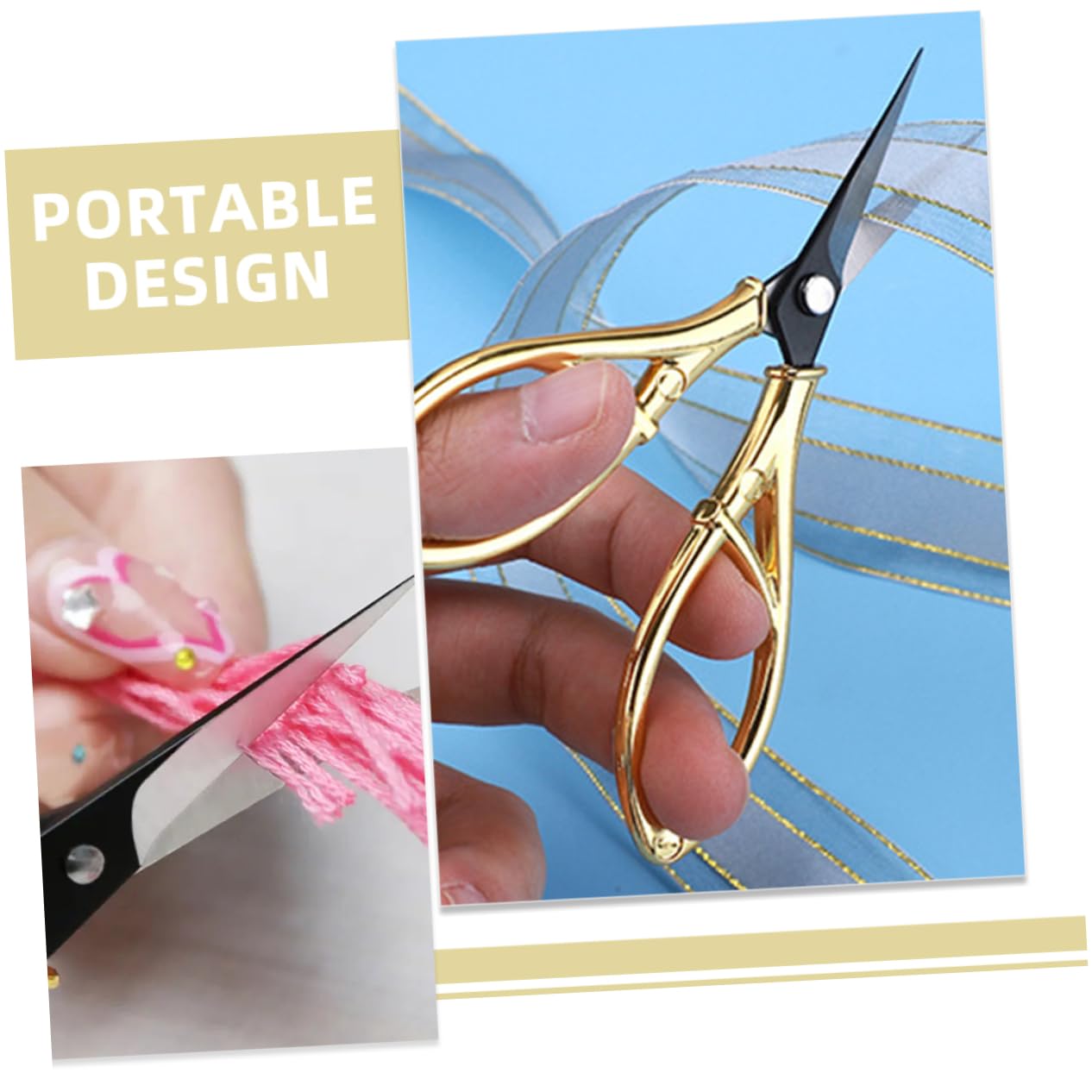NUOBESTY 5 Pièces Ciseaux De Broderie Outils Ciseaux En Vrac De Salle De Bain Mini D'Artisanat De Bricolage Outil De Couture Pour Extérieur Métal
