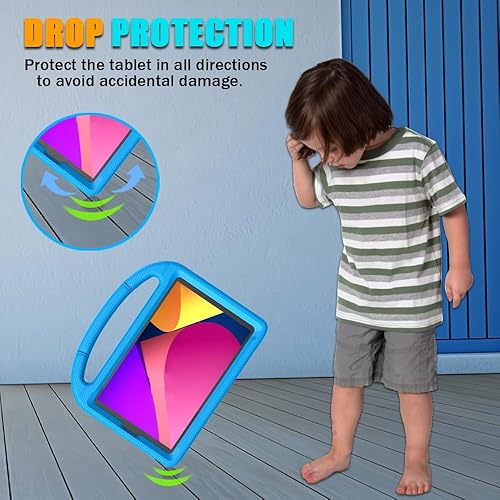 Miniatura 4 de Lainergie Cubierta a prueba de golpes con mango para TCL Tab 8 LE Kids - Azul
