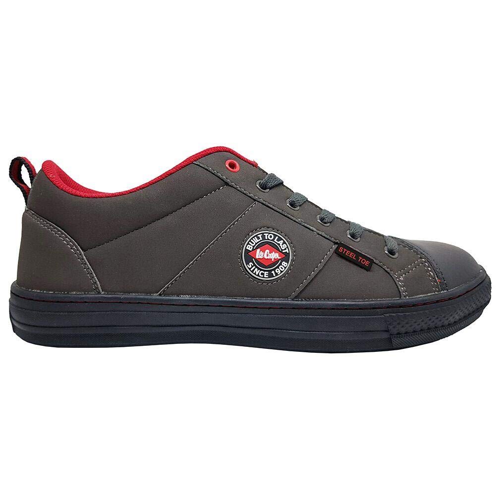 Lee Cooper ‎LCSHOE054 Unisexowe obuwie ochronne robocze SB/SRA w stylu retro baseball nowoczesny design buty robocze BHP, Szary, 38 EU