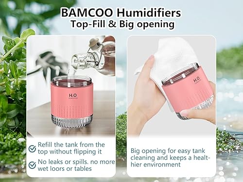 Miniatura 3 de Humidificadores pequeños para dormitorio de 11.8 fl oz, mini humidificador portátil para plantas de viaje, apagado automático, 2 modos de niebla,