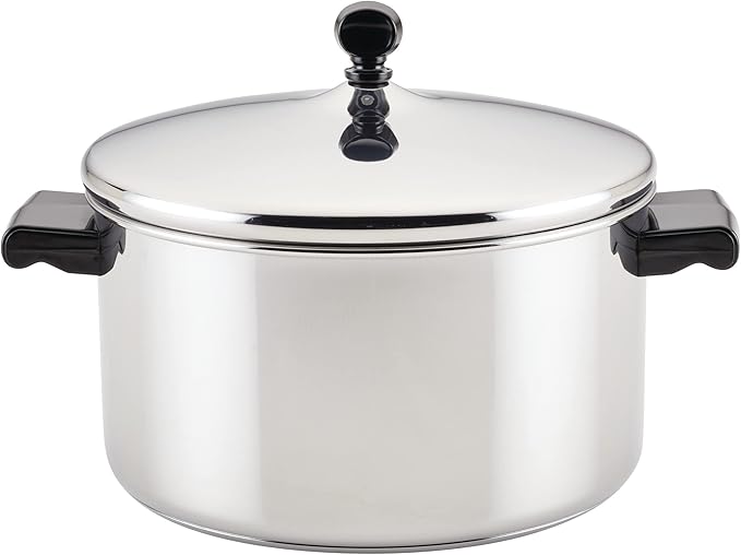 Farberware Classic Stainless Steel 6-Quart Stockpot with Lid, Stainless Steel