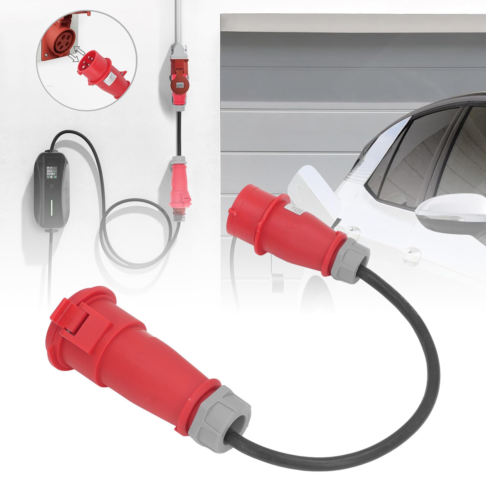 Adattatore Convertitore CEE da 32A Femmina a 16A Maschio IP44 per Cantieri Edili 220V 380V e Applicazioni Industriali