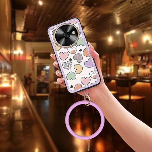 Phone Case Compatible with Oukitel C59/C59Pro, Solid Color Bracelet heat dissipation Soft Case Waterproof Creative Cartoon Anti-