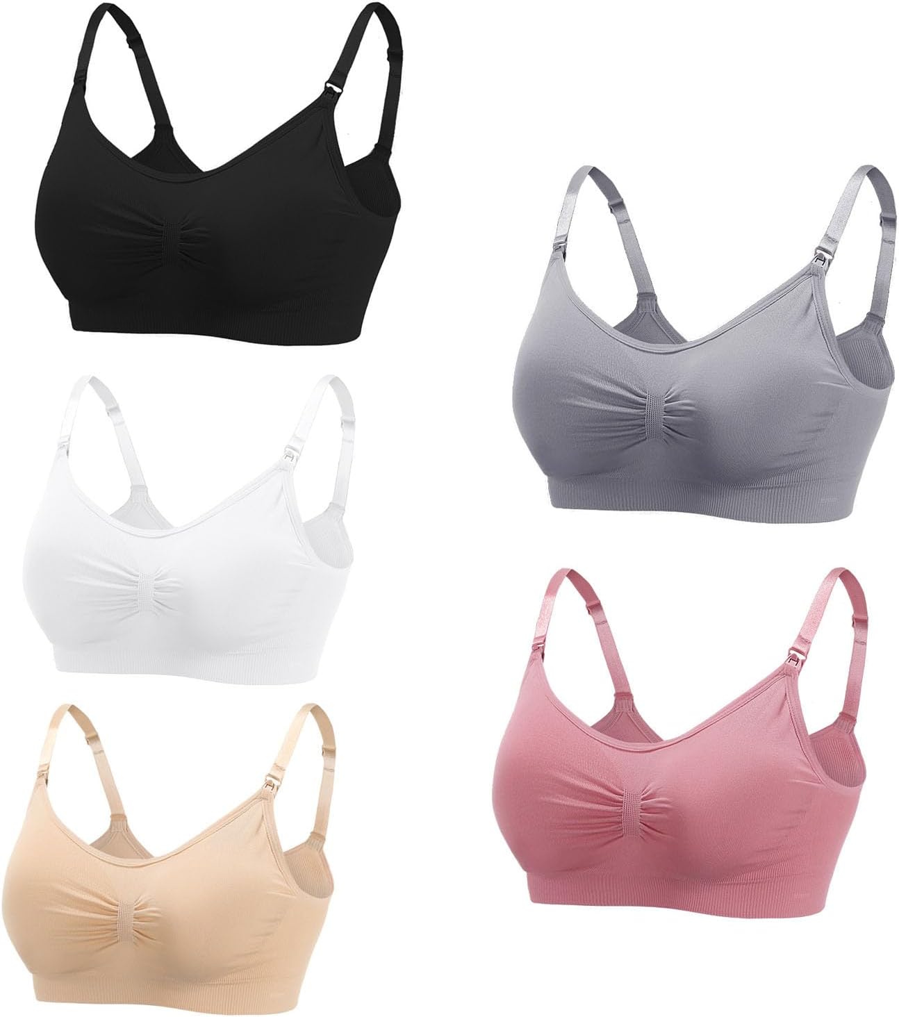 Magic Park5Pack Nursing Bra Full Coverage Maternity Bra Breast Feeding Bras for Women Nursing Bra Feeding Bra Sleep Bra Comfortable Maternity Bra for Breastfeeding