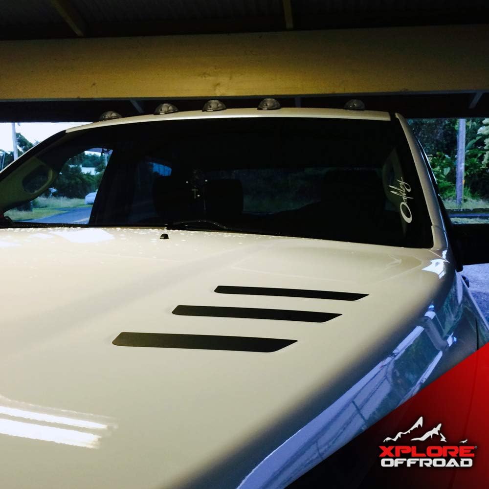 XPLORE OFFROAD - Ram 2500 & 3500 Hood Vent Insert Decals | 2010-2019 | Matte Black | Both Sides