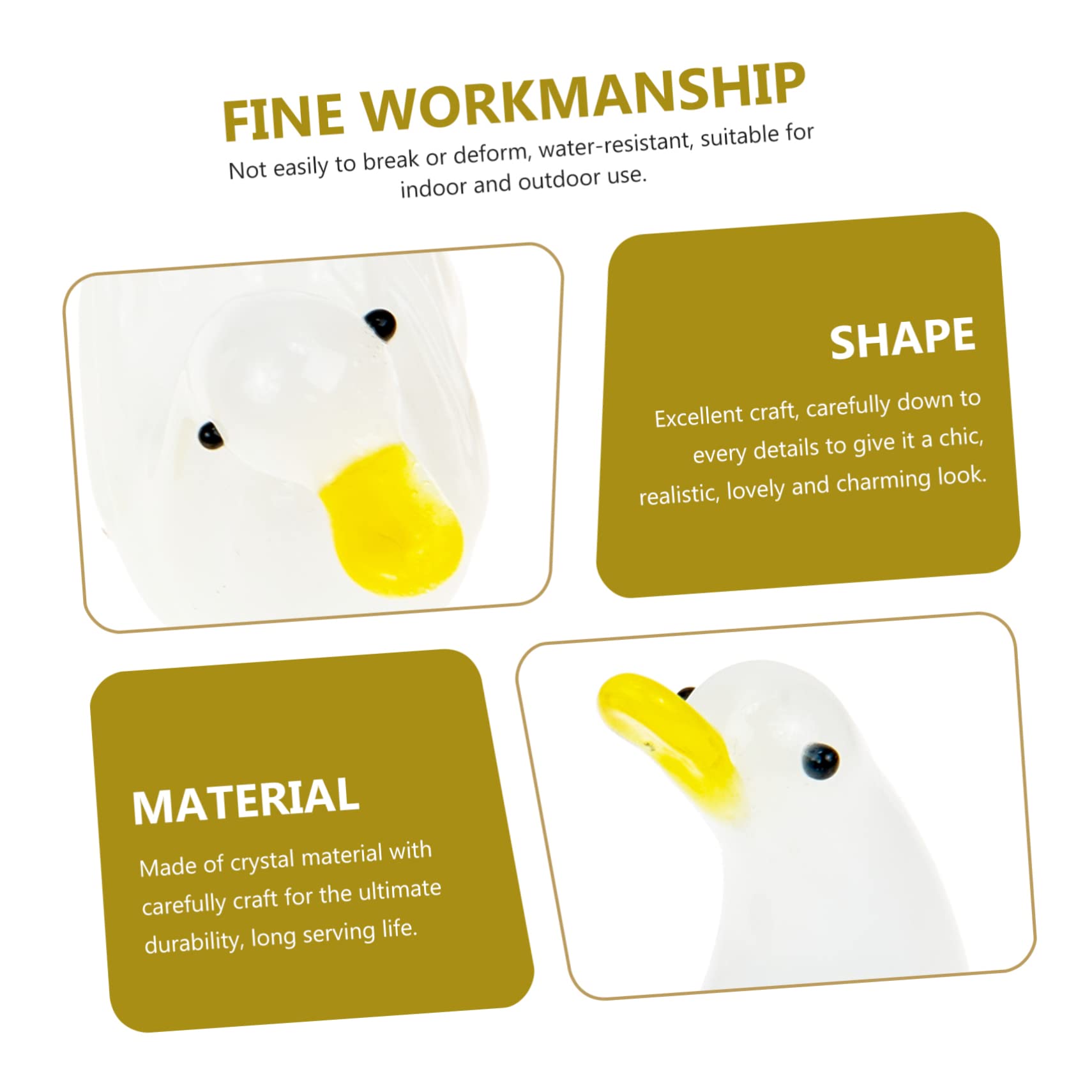 TOPBATHY 6stücke Wasserfall Kristall Ente Figurine Handgefertigte Tier Dekoration Für Tisch Wohnzimmer Garten Süßes Für Geburtstage Und Besondere Anlässe