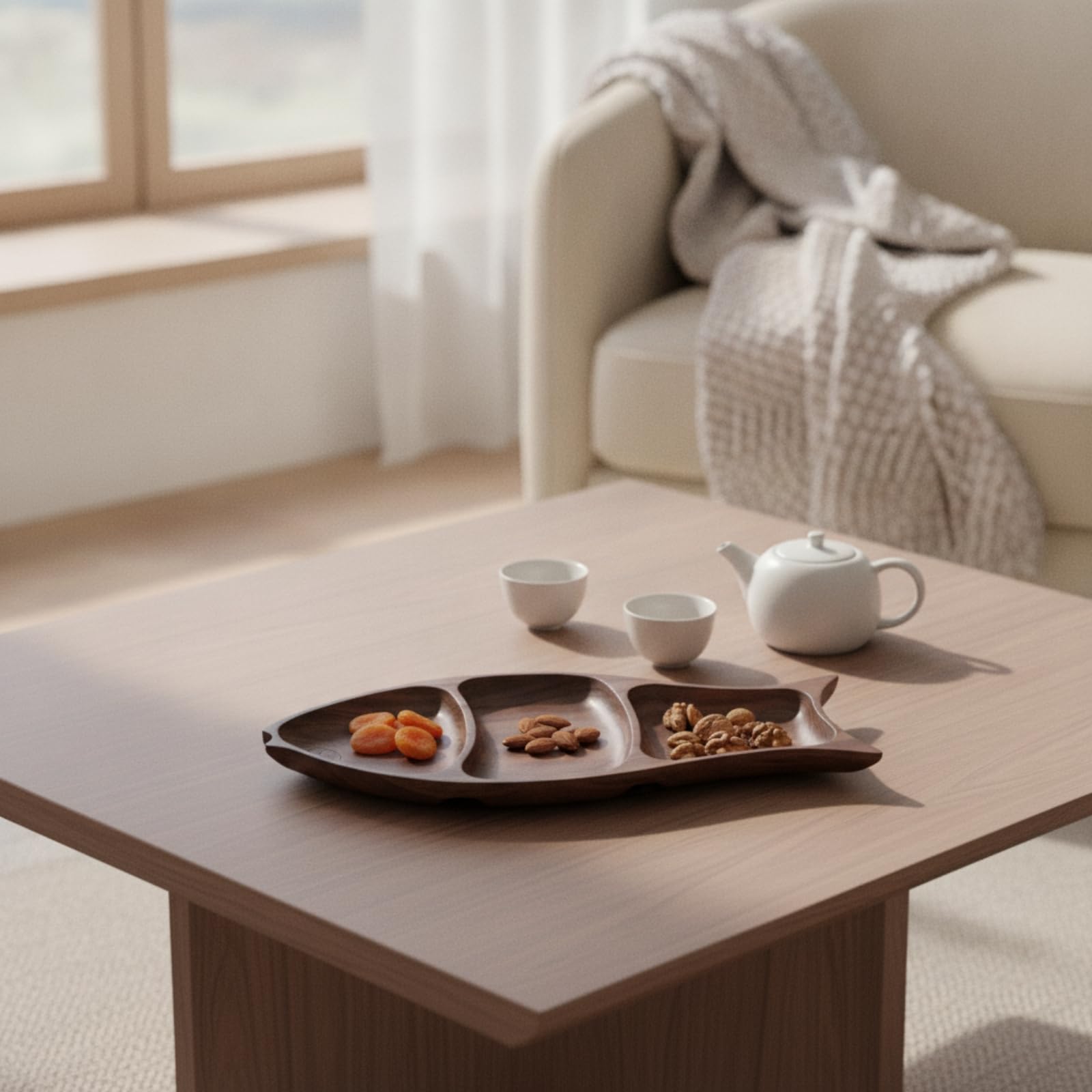 Plateau en Bois Compartimenté, Style to 2, 35 × 16 × 2 Cm