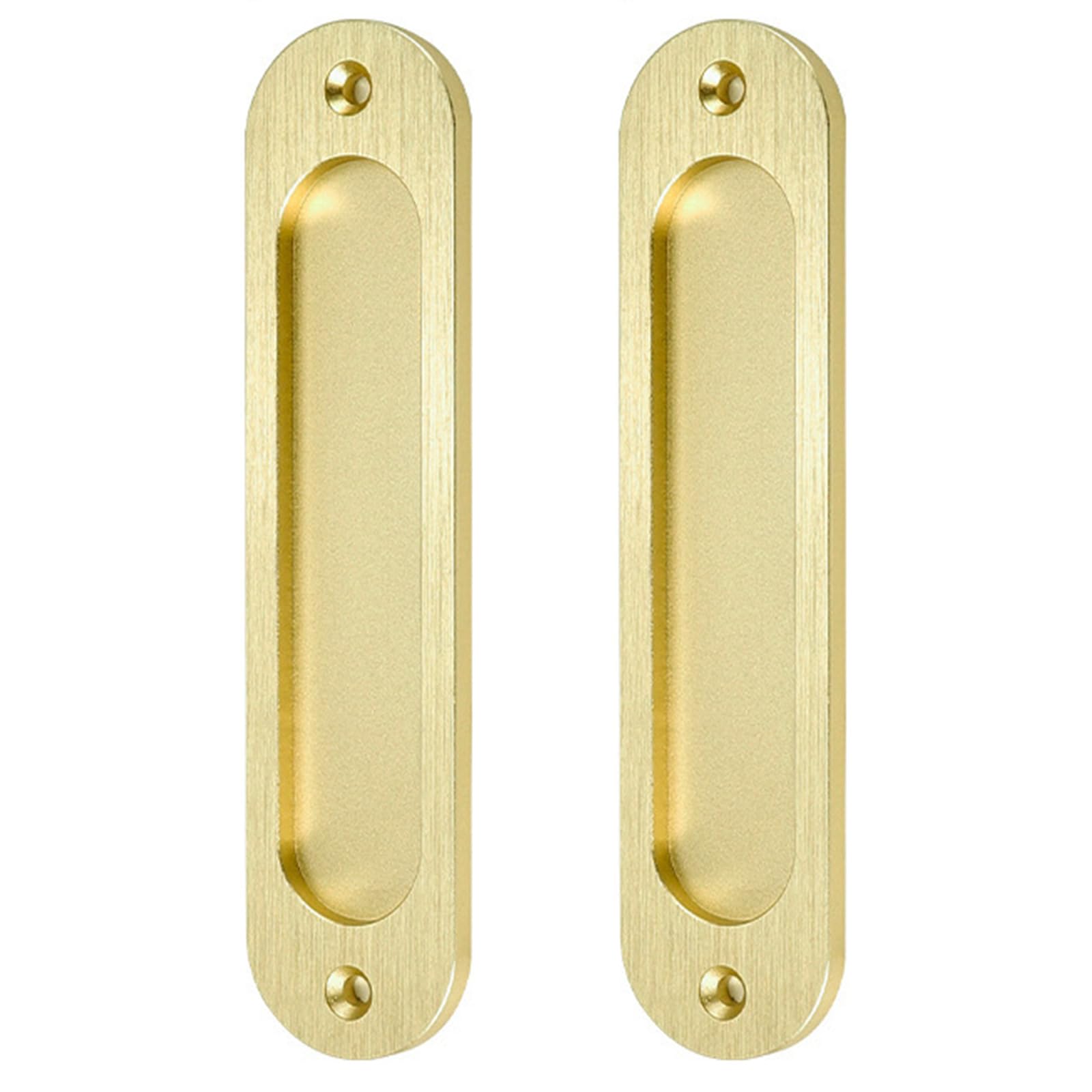 Hzbb Gold 2Pcs Barn Door Hardware Pulls Wardrobe Sliding Door Embedded Handle Ergonomic Glass Doors Hardware Barn Pulls