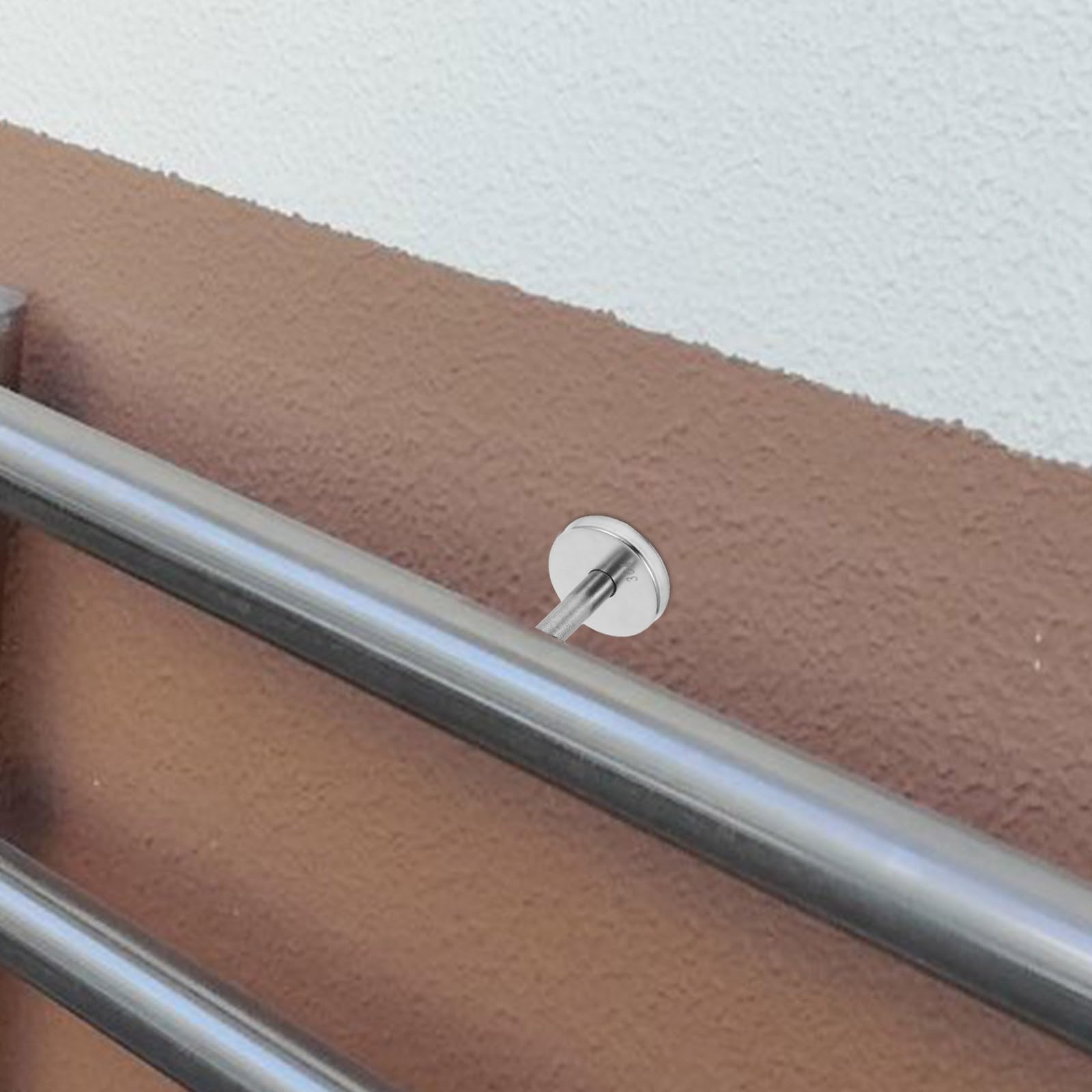 4 szt. wsporników poręczy: wytrzymałe, regulowane wsporniki schodowe ze stali nierdzewnej do poręczy - osprzęt do balustrad montowany na ścianie do schodów wewnętrznych i zewnętrznych