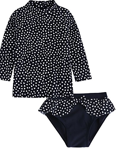Image of VAENAIT BABY Girls Rash Guard Swimsuit UPF 50+ Long Sleeve Toddler Bathing Suit Ribbon Stawberry Floral Fruit for 2~8Years