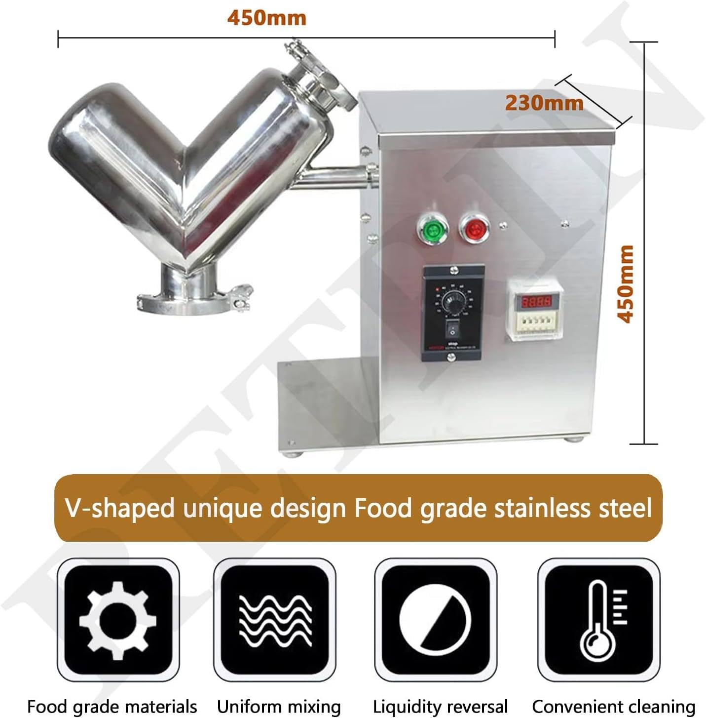 Amazon.com: Small Dry Powder Mixer, 2L V-Type Experimental Mixer