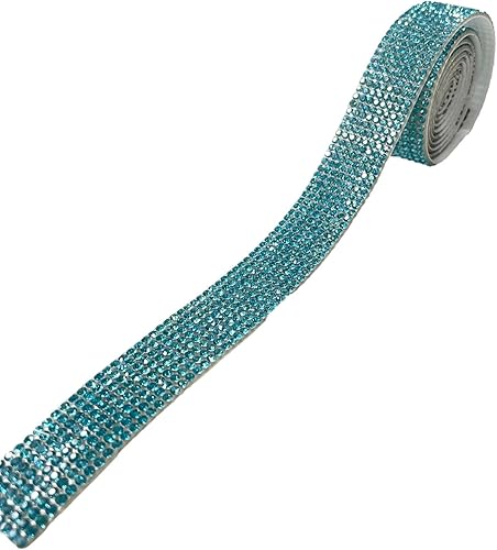 Miniatura 6 de Syntego Rollo de diamantes de imitación autoadhesivos con estampado de leopardo, 1 yarda (36.0 in) 8 filas de diamantes de imitación de cristal