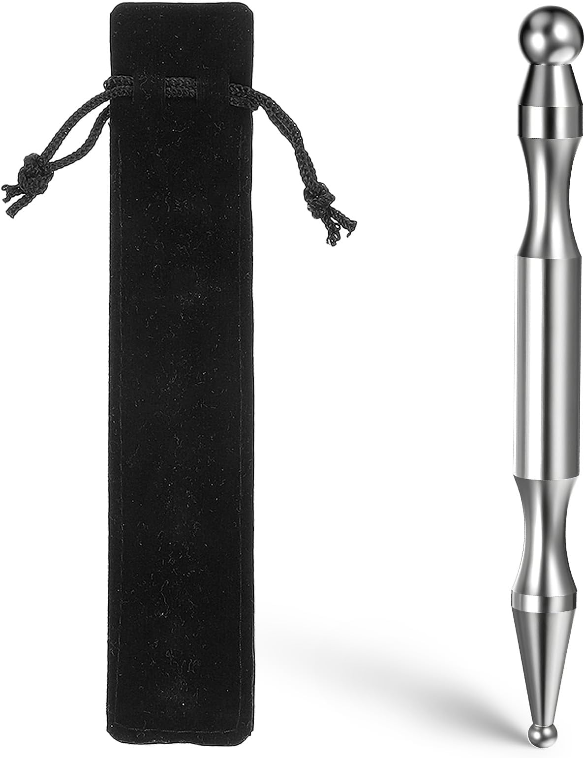 Ymapinc Stainless Steel Acupuncture Pen, Trigger Point Massage Pressure Point Fascia Tool for Face Finger Massage Body Muscle Relaxation(Stainless Steel, Silver)