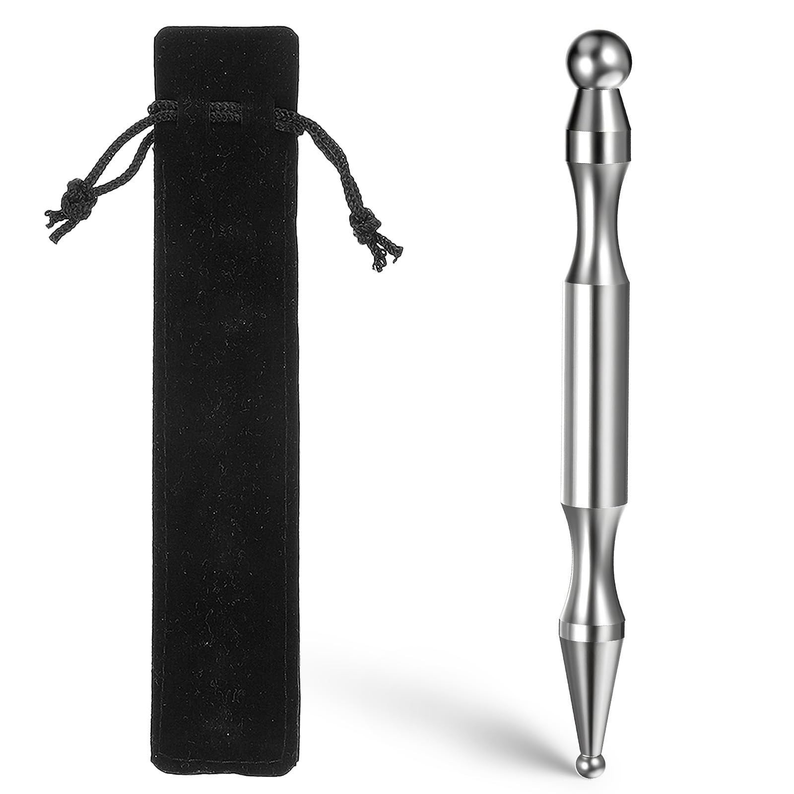 Stainless Steel Acupuncture Pen, Trigger Point Massage Pressure Point Fascia Tool for Face Finger Massage Body Muscle Relaxation(Stainless Steel, Silver)