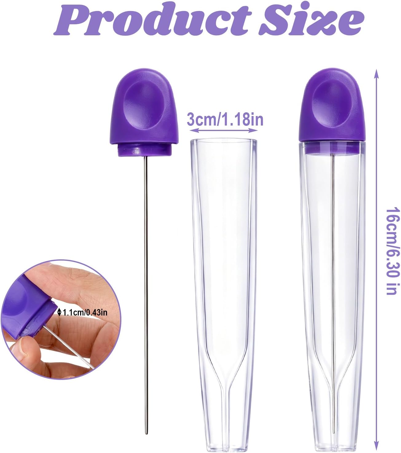 4pcs Cake Testing Stick for Baking Doneness, Food-Safe Stainless Steel Baking Tester with Cover Reusable Mini Cupcake Needle Stick for Testing Bread Muffin Pastry Cookie