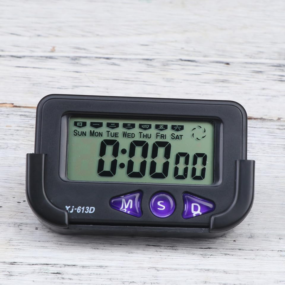 Miniatura 8 de Wakauto Reloj digital para automóvil, alarma de segundo cronógrafo, reloj electrónico, alarma de noche con pantalla LCD para dormitorio, pared de