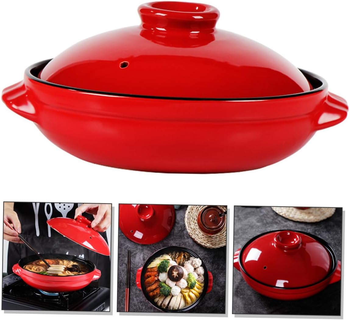 Ceramic Casserole Soup Pot for Home Cooking Heat-retentive Ceramic Stew Pot and Safe Container for Braised Chicken and Chinese Cooking