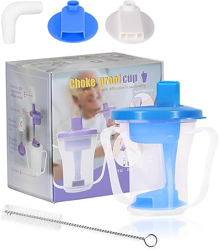 Miniatura 9 de Taza reguladora de disfagia, evita asfixia para disfagia/demencia/ancianos, dispensa 5 cc o 10 cc de líquido cada vez, a prueba de derrames Cuerpo